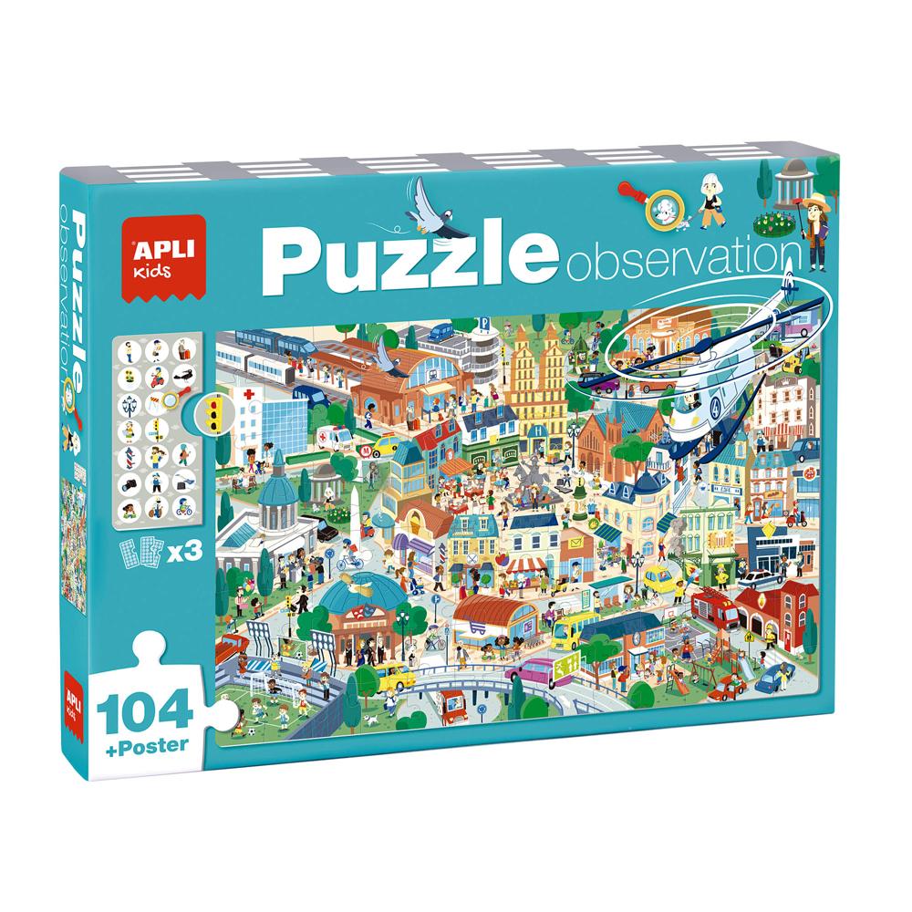 Puzzle educational Apli, 64x41 cm, tema Oras