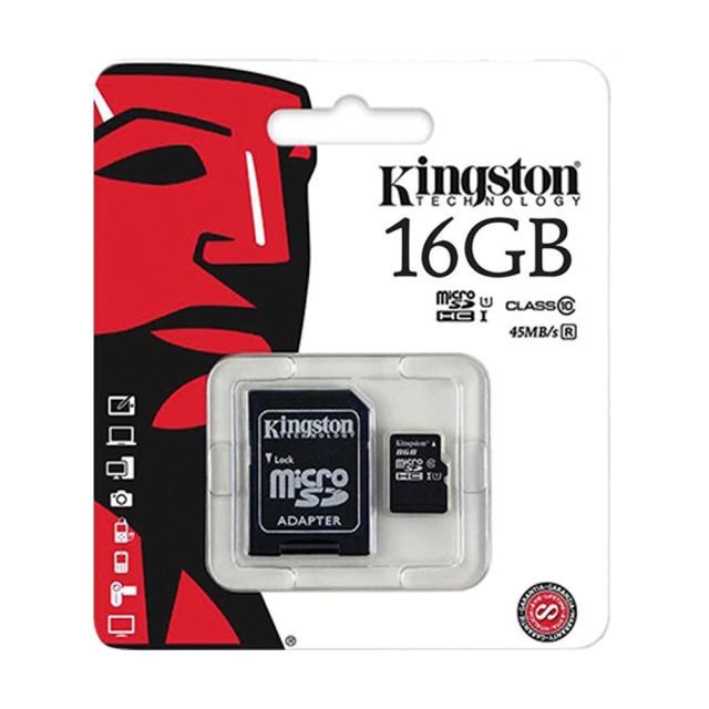 Card memorie Kingston, micro SDHC Class 4 + adaptor SD 16GB