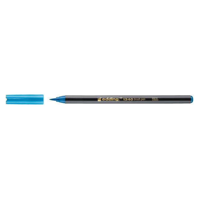 Marker, Edding 1340, varf tip pensula, albastru deschis