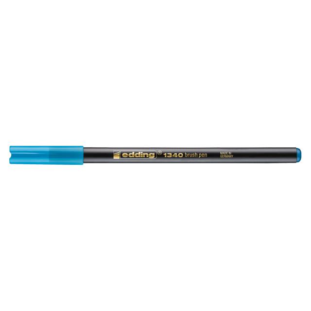 Marker, Edding 1340, varf tip pensula, albastru deschis