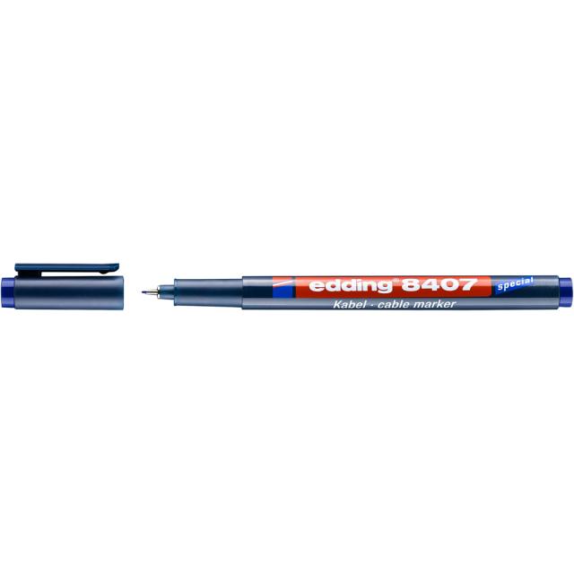 Marker Edding 8407 pentru cabluri vf 0.3mm 4 bucati/set, rezistent, marcare extrafina, cerneala permanenta
