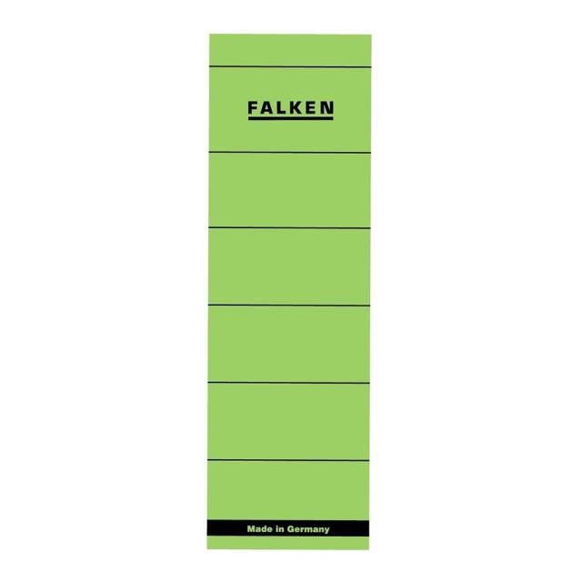 Etichete Falken autoadezive, pentru bibliorafturi,  60 x 190 mm, verde