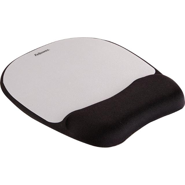 Mousepad cu suport pentru incheietura Fellowes, Memory Foam, argintiu