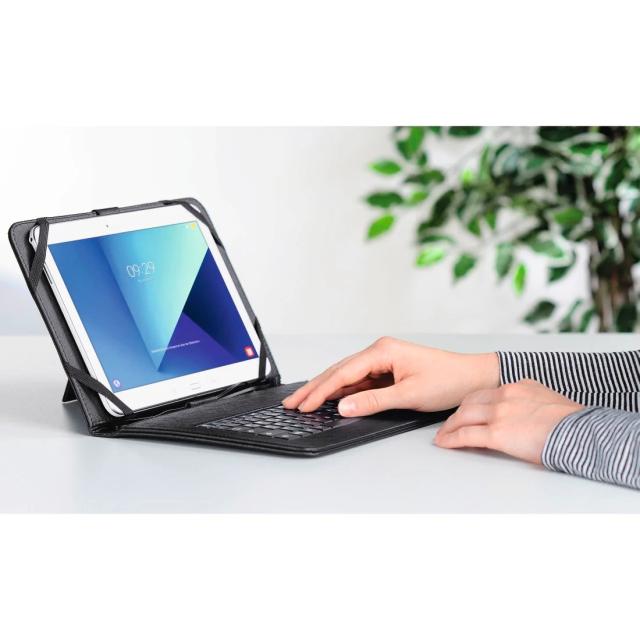 Husa Flip Cover cu tastatura pentru tableta 10.1 inch, HAMA U8182501, Negru