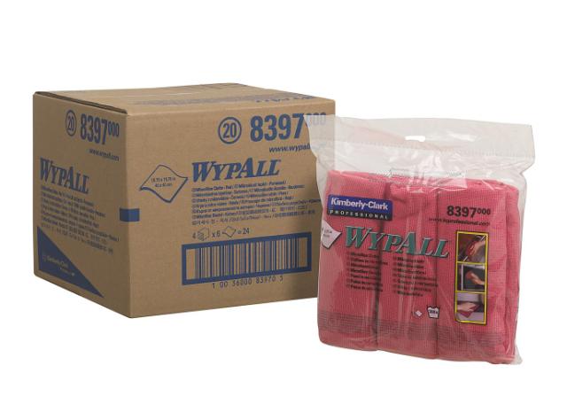 Lavete microfibra Kimberly-Clark Wypall, rosii, 6 bucati/pachet