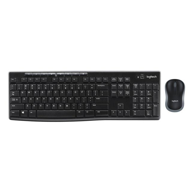 Kit mouse si tastatura wireless, Logitech, MK270, negru