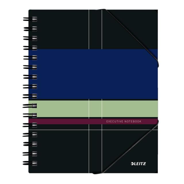 Caiet de birou Leitz Executive Be Mobile, PP A5, cu spira, matematica, negru/violet