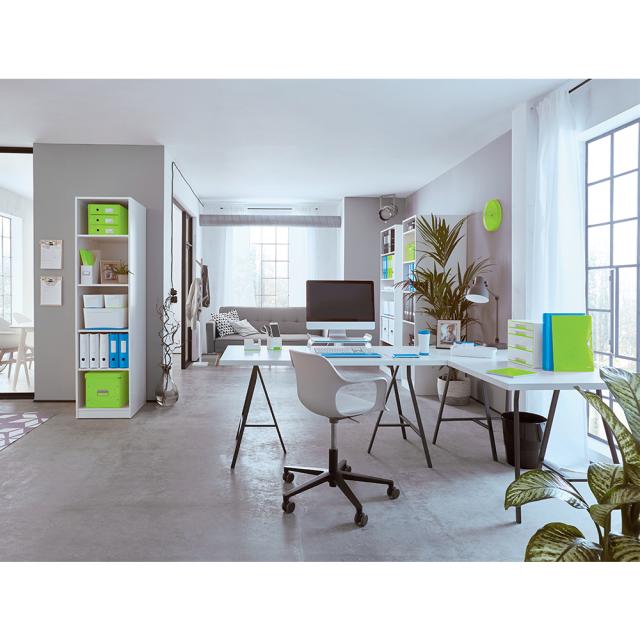 Cutie depozitare Leitz WOW Click & Store, carton laminat, pliabila, cu capac si maner, 32x31x36 cm, verde