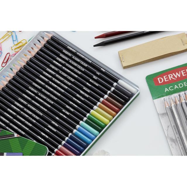 Creioane colorate DERWENT Academy, 24 culori