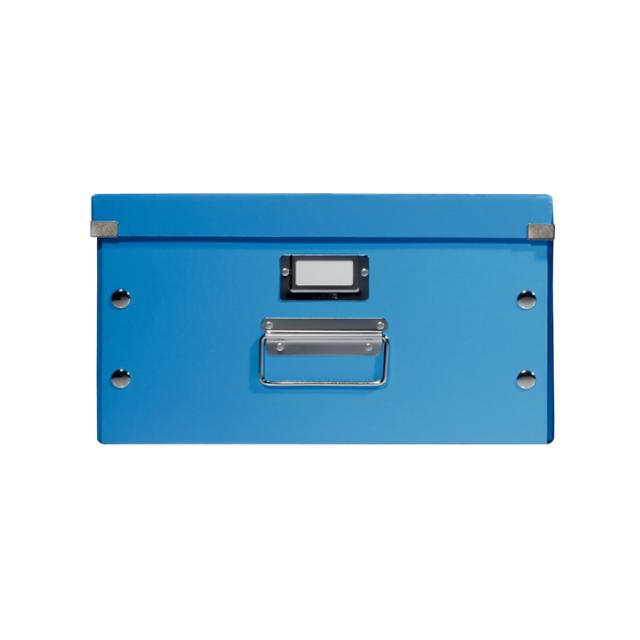 Cutie depozitare Leitz WOW Click & Store, carton laminat, mare, pliabila,albastru