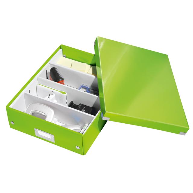 Cutie depozitare Leitz WOW Click & Store Organizer, carton laminat, medie, verde