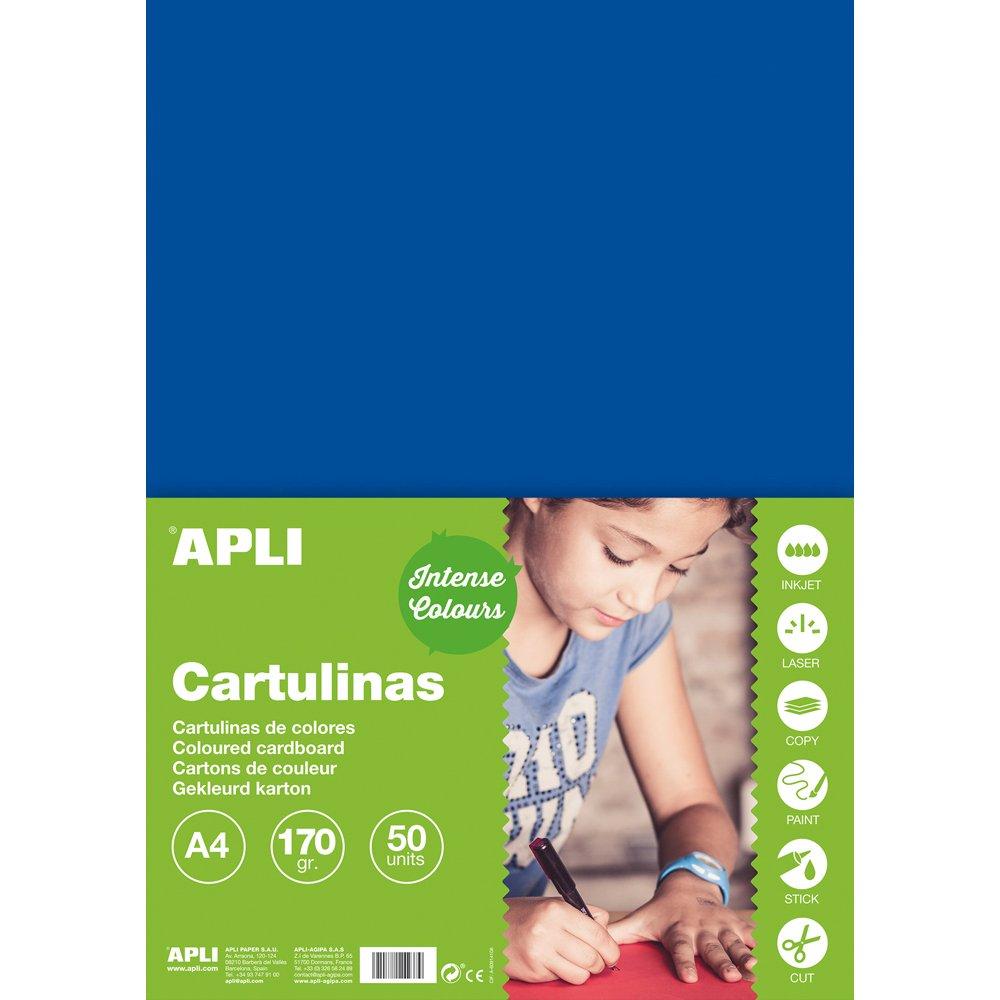 Carton color, Apli, A4, 170 g, 50 coli/top, albastru inchis
