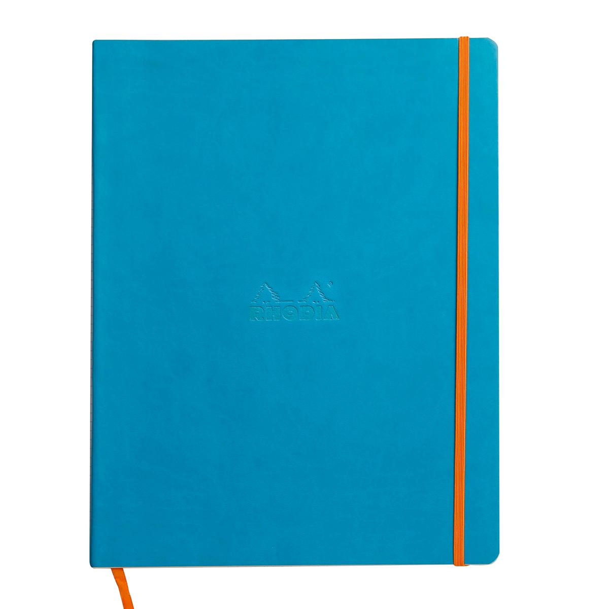 Notebook  A4+ Rhodiarama, 80 file, ivory dictando, turcoaz