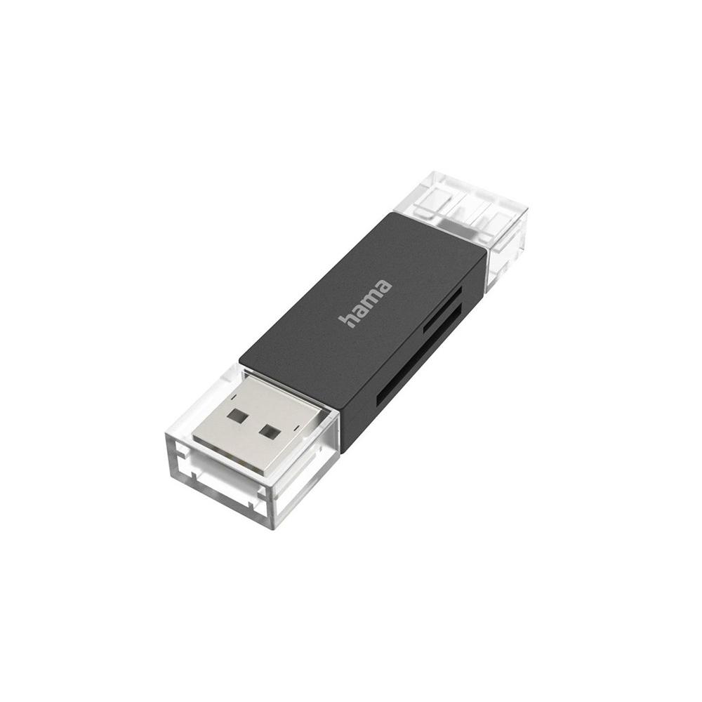 Cititor de carduri Hama, OTG, USB-A + USB-C, USB 3.2, Sd si microSD
