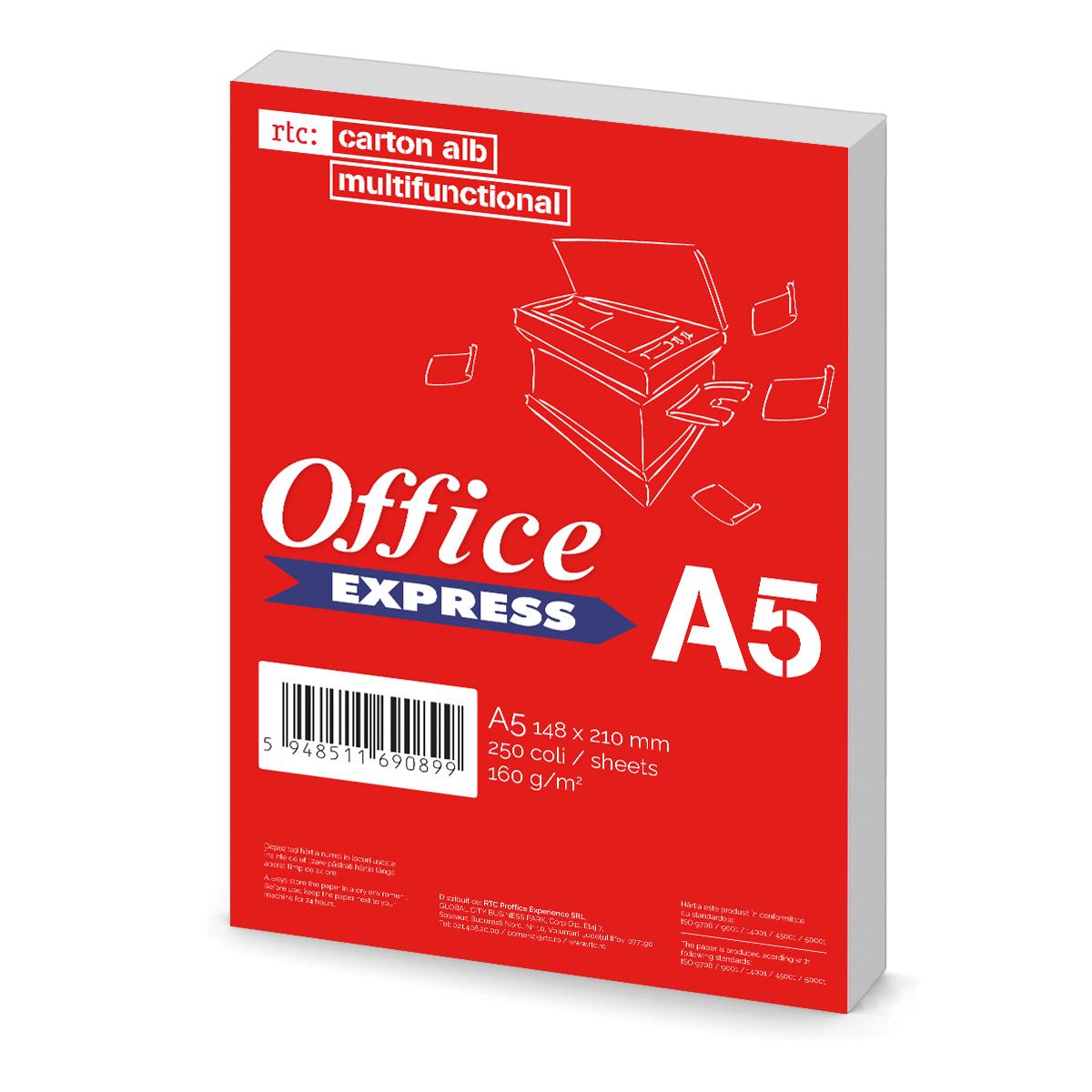 Carton alb Office Express A5, 160g, 250 coli/top