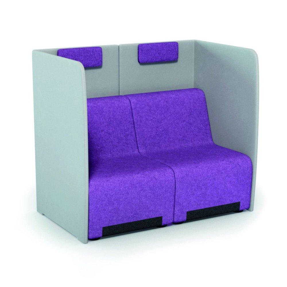 Canapea 2 locuri Rubico Lounge 102, stofa, gri cu violet