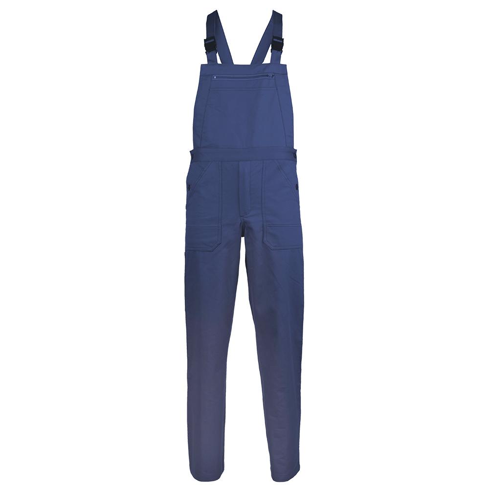 Pantaloni cu pieptar Industry albastru Royal tercot 245g XL, cu buzunare laterale, bretele reglabile, buzunar la piept