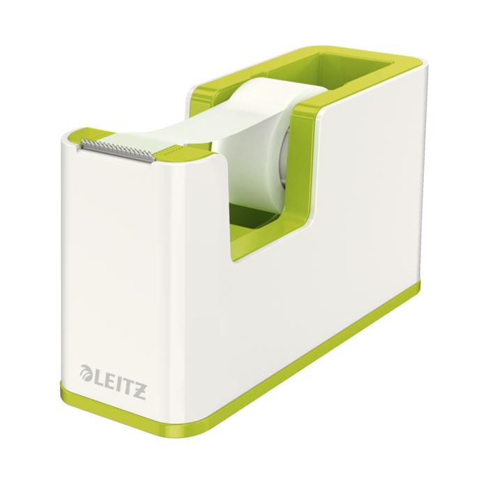 Dispenser banda adeziva Leitz WOW, PS, banda inclusa, culori duale, alb-verde