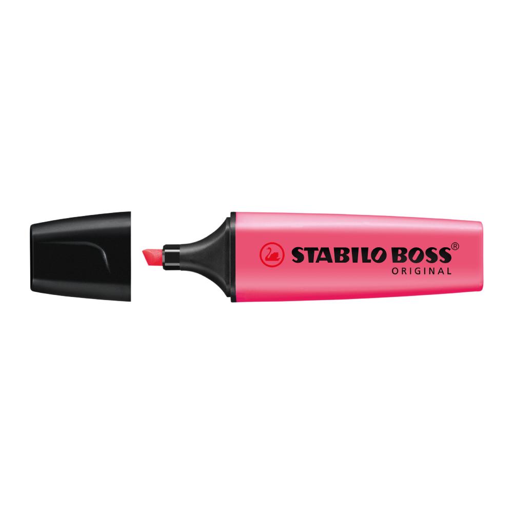Textmarker Stabilo Boss, varf 2-5 mm, rosu
