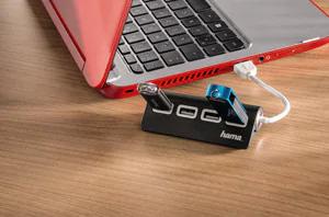 Hub USB HAMA 12179, USB 2.0, albastru
