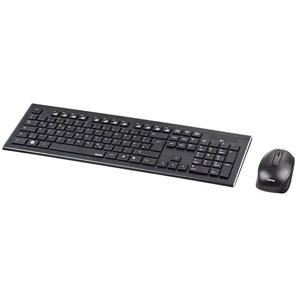 Kit tastatura si mouse Wireless HAMA Cortino, USB, Layout RO, negru
