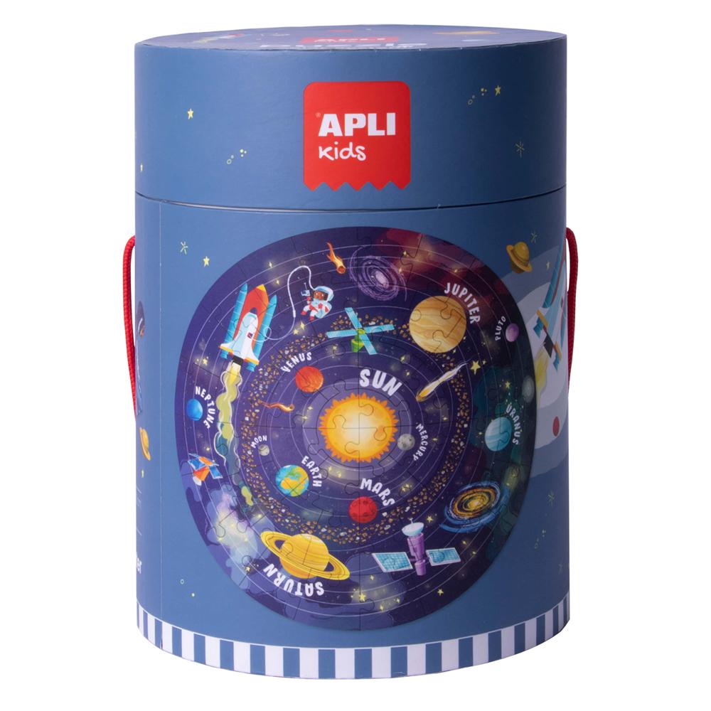 Puzzle circular Apli, 48 piese, tematica Sistemul Solar