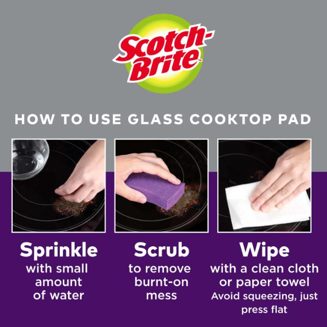 Burete curatare plite de sticla Scotch-Brite, 1 bucata/pachet