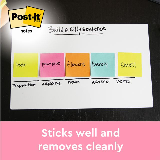 Cub notite adezive Post-it®, Lollipop culori neon, 76 x 76 mm, 450 file/bucata, 100% PEFC