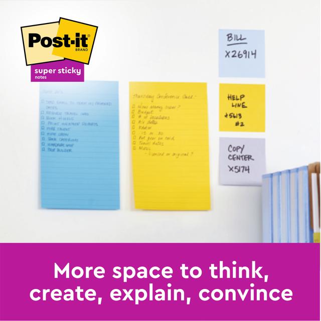 Notite adezive Post-it® 660N, Neon, liniate, 101 x 152 mm, 100 file/bucata, 100% PEFC
