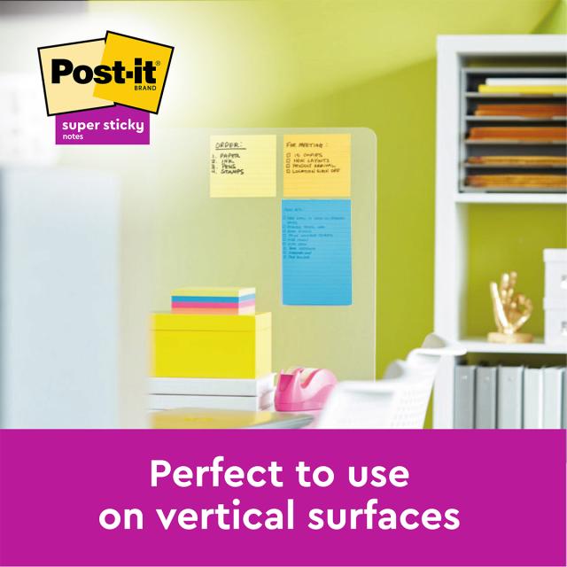 Notite adezive Post-it® 660N, Neon, liniate, 101 x 152 mm, 100 file/bucata, 100% PEFC