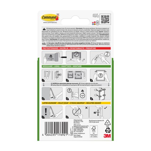 Sistem tip arici sustinere tablouri 3M Command™ 17206 mari, alb, maxim 7 kg, 4 perechi/set