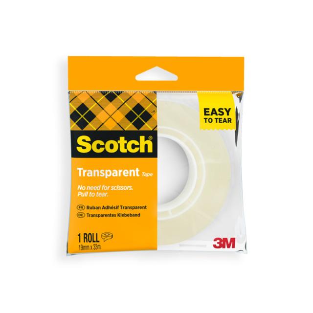 Banda adeziva Scotch transparenta, 19 mm x 33 m
