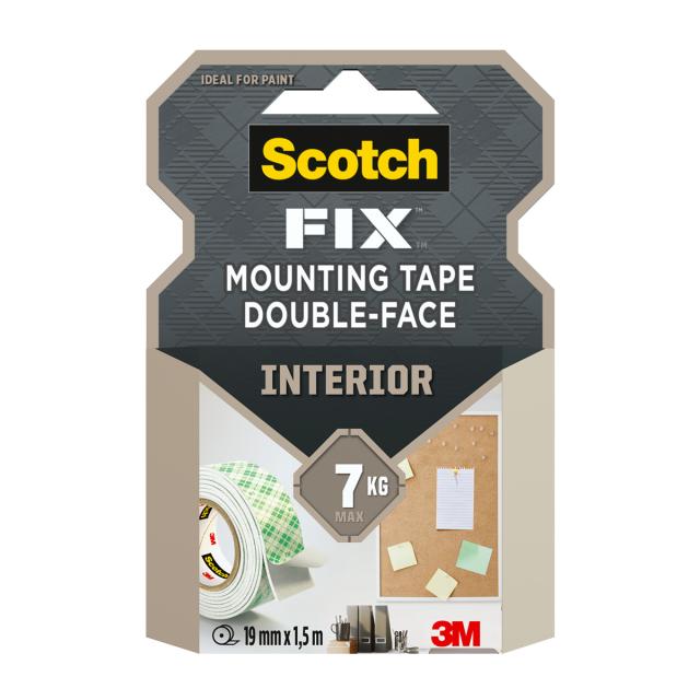 Banda dublu adeziva montare suprafete interioare Scotch-Fix™ 3M, 19 mm x 1.5 m, 1 rola/pachet