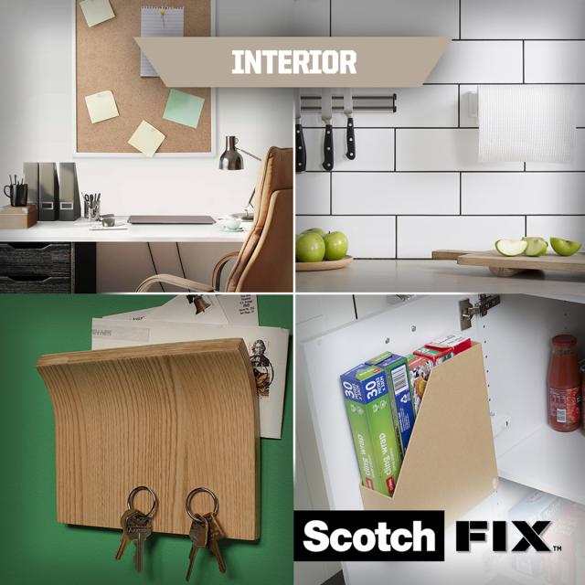 Banda dublu adeziva montare suprafete interioare Scotch-Fix™ 3M, 19 mm x 1.5 m, 1 rola/pachet