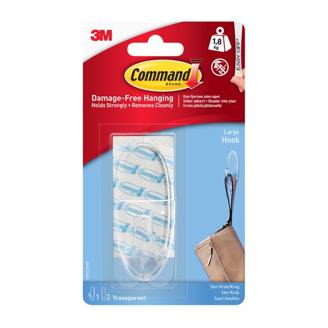 Carlig transparent 3M Command, mare, 1.8 kg