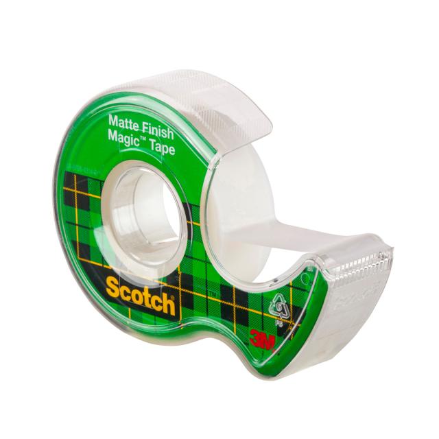 Banda adeziva invizibila mată 3M Scotch® Magic™,19 mm x 7.5 m, cu dispenser