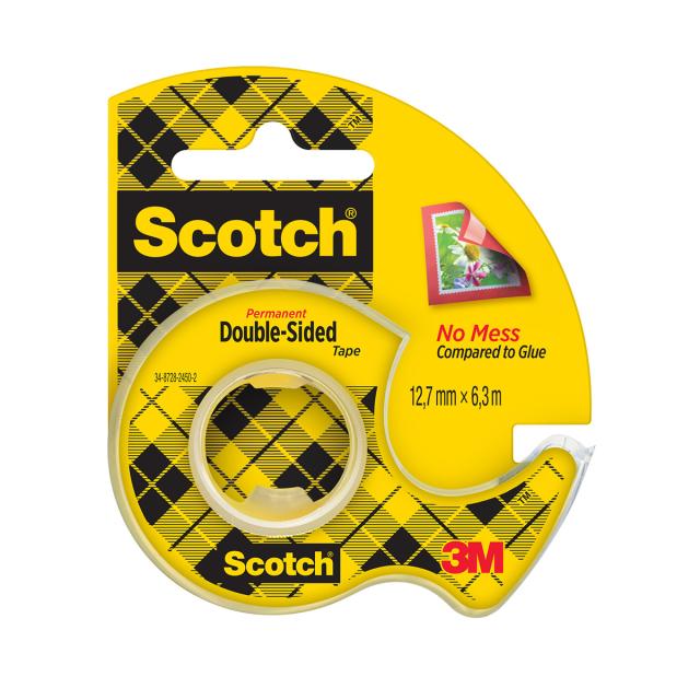 Banda dublu adeziva transparenta 3M Scotch® cu dispenser, 12,7 mm x 6,3 m , 1 bucata/ pachet