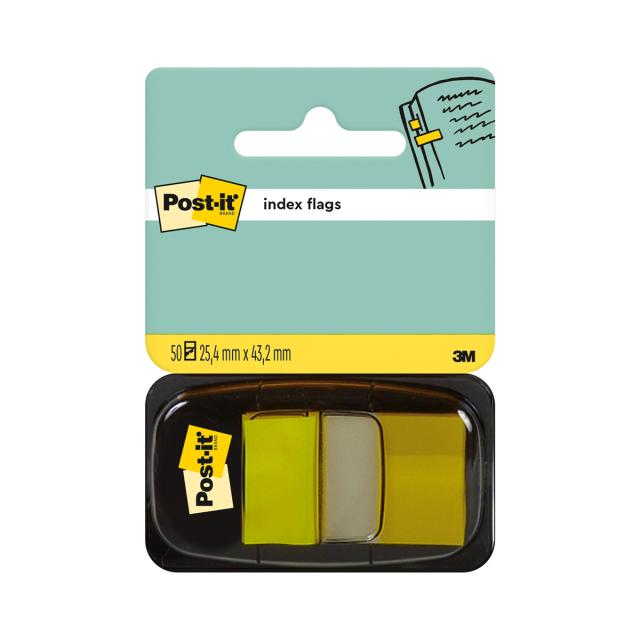 Index Clasic Post-it®, galben, 25,4 mm x 43,2 mm, 50 in dispenser, 1 bucata/pachet