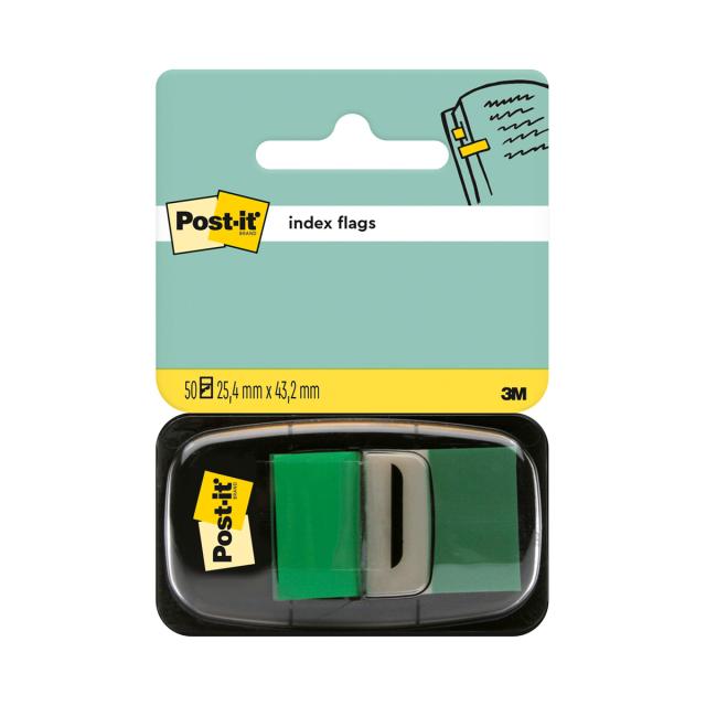 Index Clasic Post-it®, verde, 25,4 mm x 43,2 mm, 50 file, 1 bucata/pachet