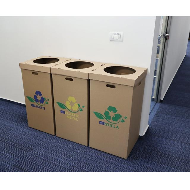 Cos carton RTC, colectare selectiva PLASTIC/METAL, 400 x 400 x 795 mm