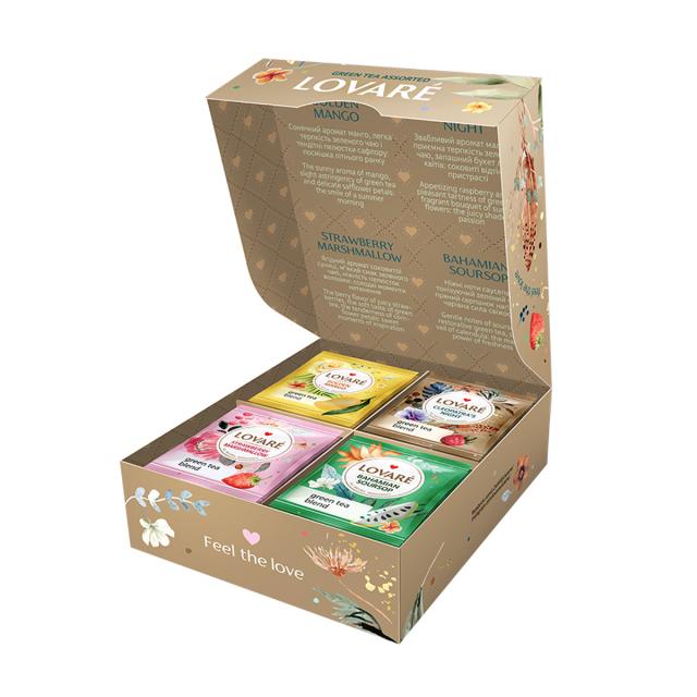 Ceai Lovare Green Tea Assorted, 32 plicuri/cutie