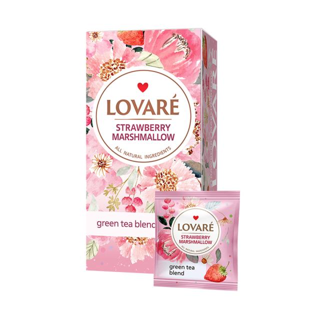 Ceai Lovare Strawberry Marshmallow, 24 plicuri/cutie