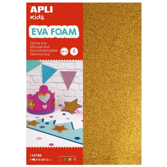 Hartie creativa Apli cu sclipici, cu adeziv, 200 x 300 mm
