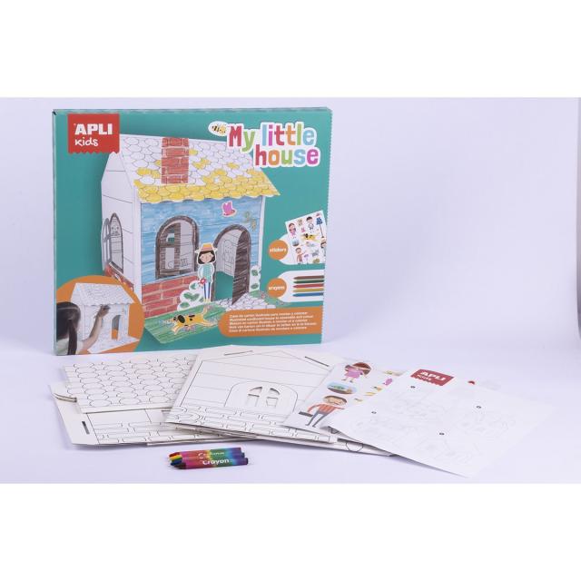 Joc creativ de constructie, APLI, cu atocolante si 5 creioane