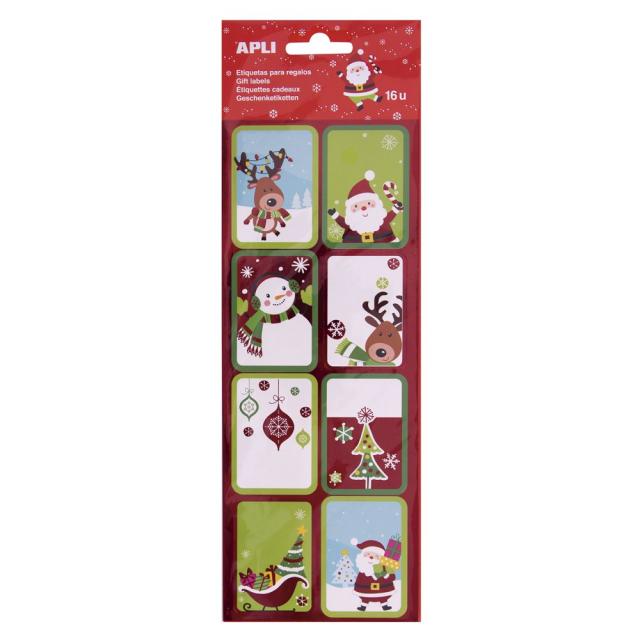 Etichete, Apli, pentru cadouri, design Craciun, 18 etichete