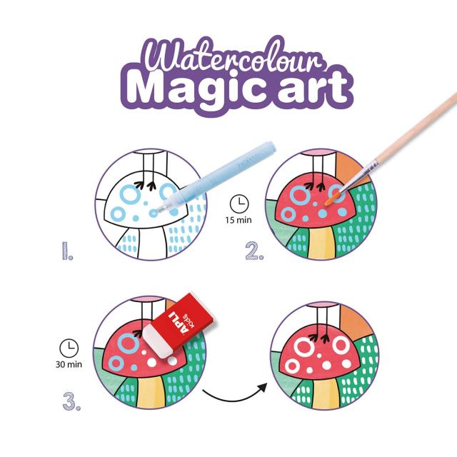 Joc creativ de pictura Magic Art, APLI, 6 acuarele, 1 pensula