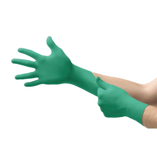 Manusi nitril pudrate TNT 92-500 Ansell verzi 100 bucati/cutie, marime 8