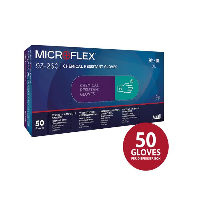 Manusi Ansell Microflex 93-260, marime 9.5 - 10, 50 bucati/cutie
