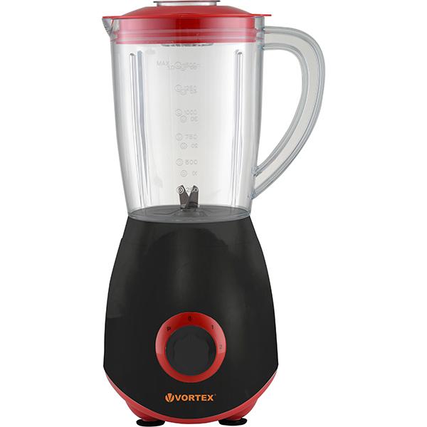 Blender VORTEX VO4006, 1.5l, 600W, 2 trepte viteza, negru-rosu