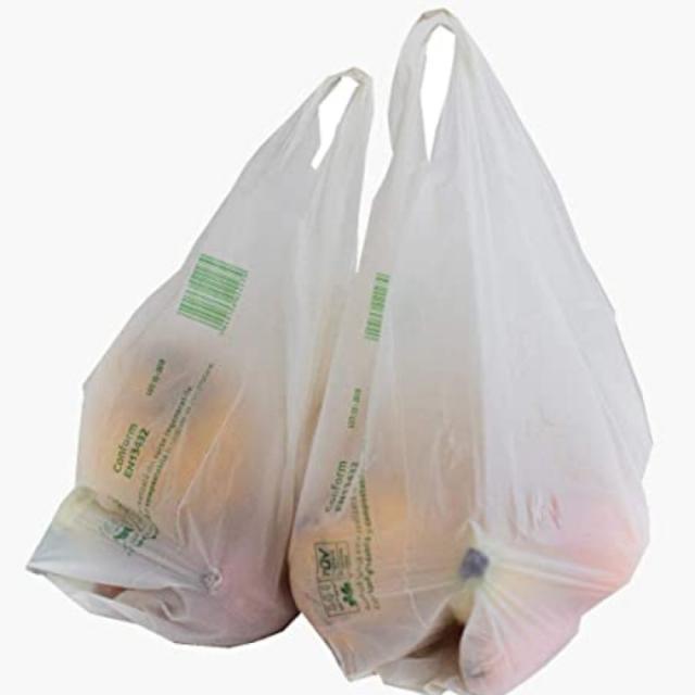 Pungi BIO mari tip maieu, cu manere, 30 x 60 cm, 50 bucati/set